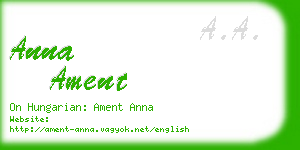 anna ament business card